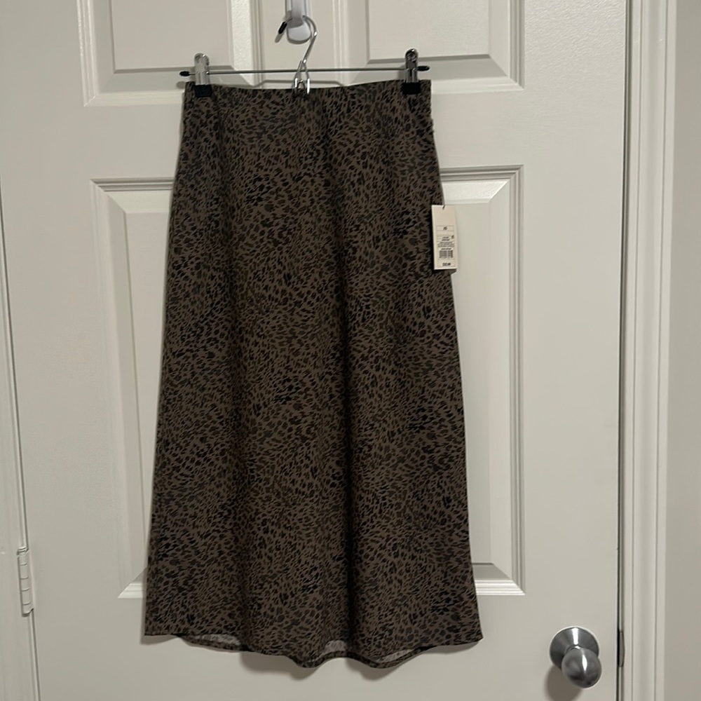 NWT cheetah print midi skirt
